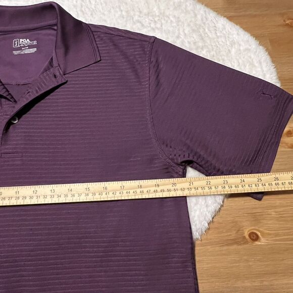 PGA TOUR Mens Golf Shirt Short Sleeve Polo Purple Size Medium - Picture 7 of 9